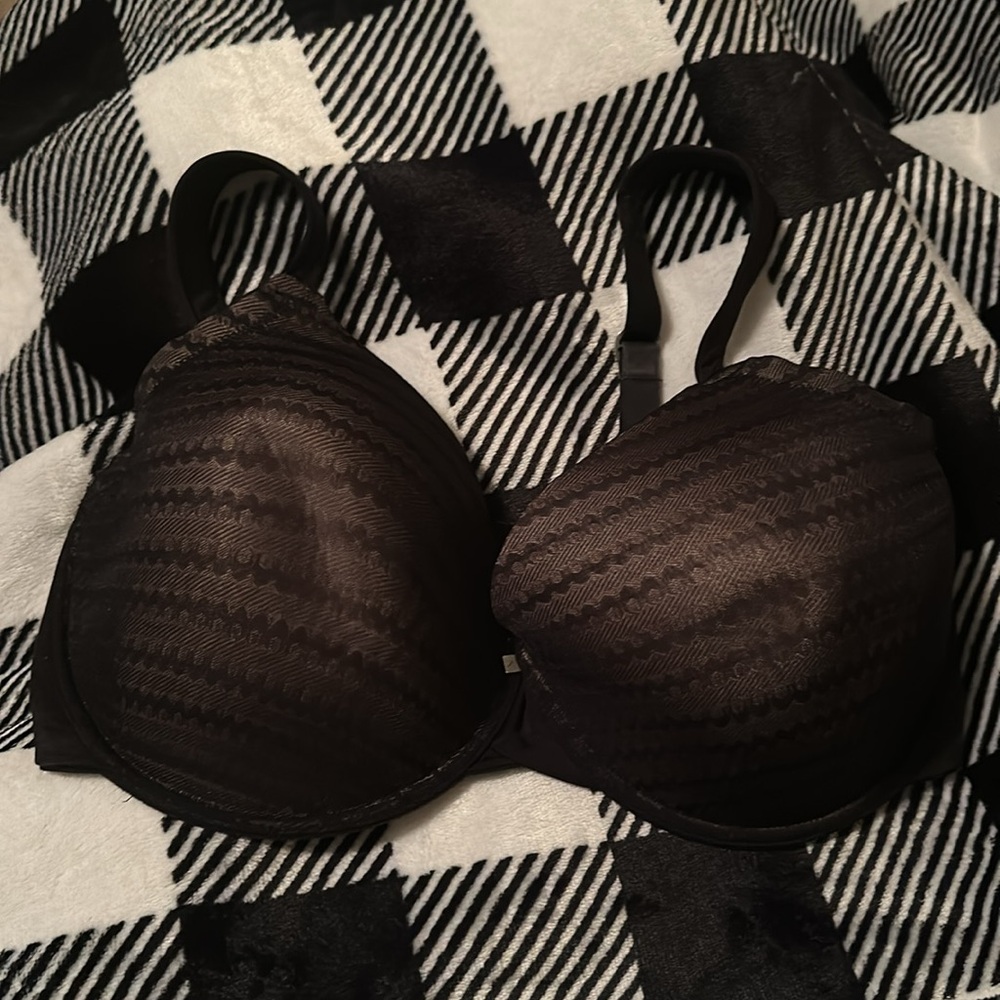 Natori Underwire Lace Bra 36G Wide Adjustable Padded Shoulder Straps Black lined